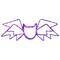 23.5&#x22; LED Purple Bat 4 Function Halloween Window Silhouette